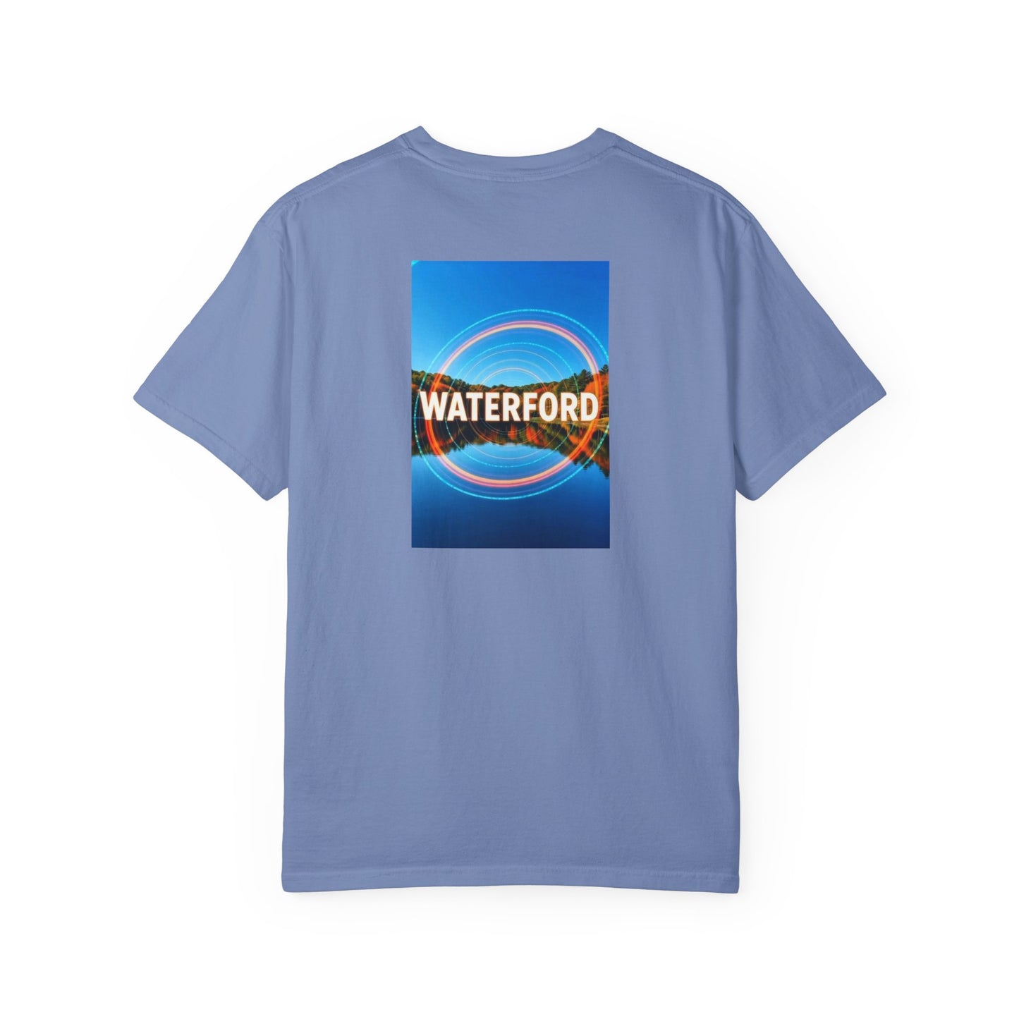 Waterford Connecticut Vintage Retro Back Printed Art Series Cotton Tee - Black Logo