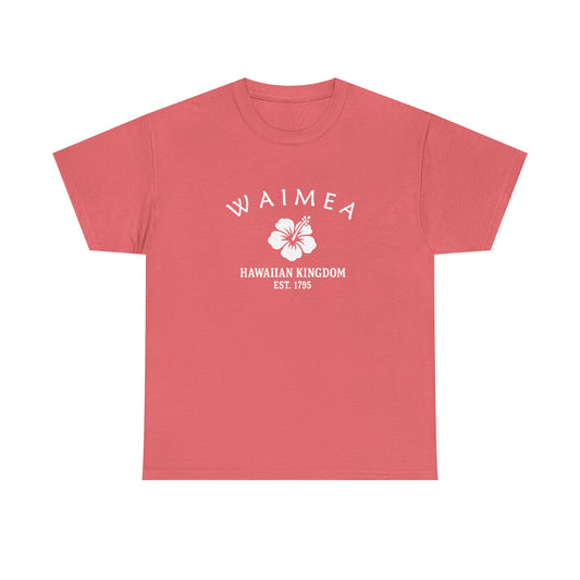 Waimea Hawaii Vintage Retro Unisex Heavy Cotton Tee - White Logo