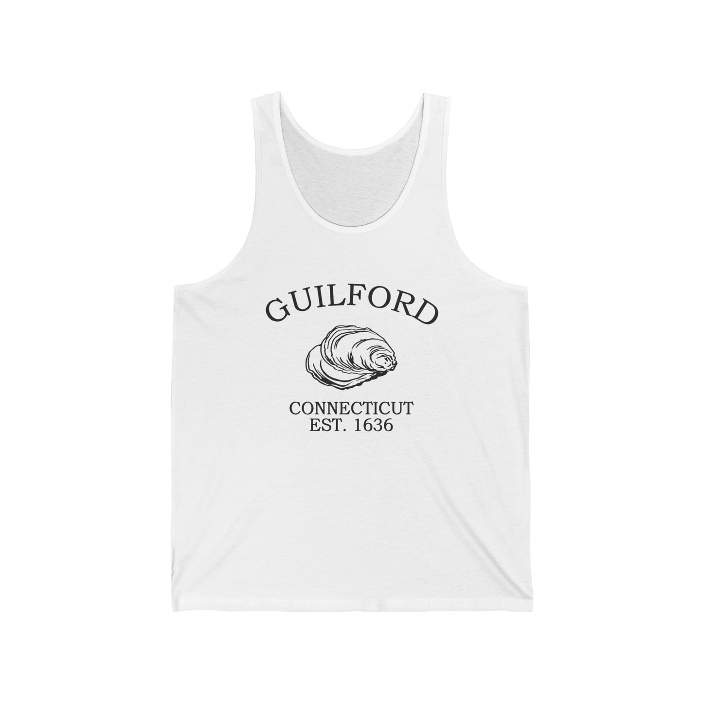 Guilford Connecticut Vintage Retro Unisex Cotton Jersey Tank Top - Black Logo