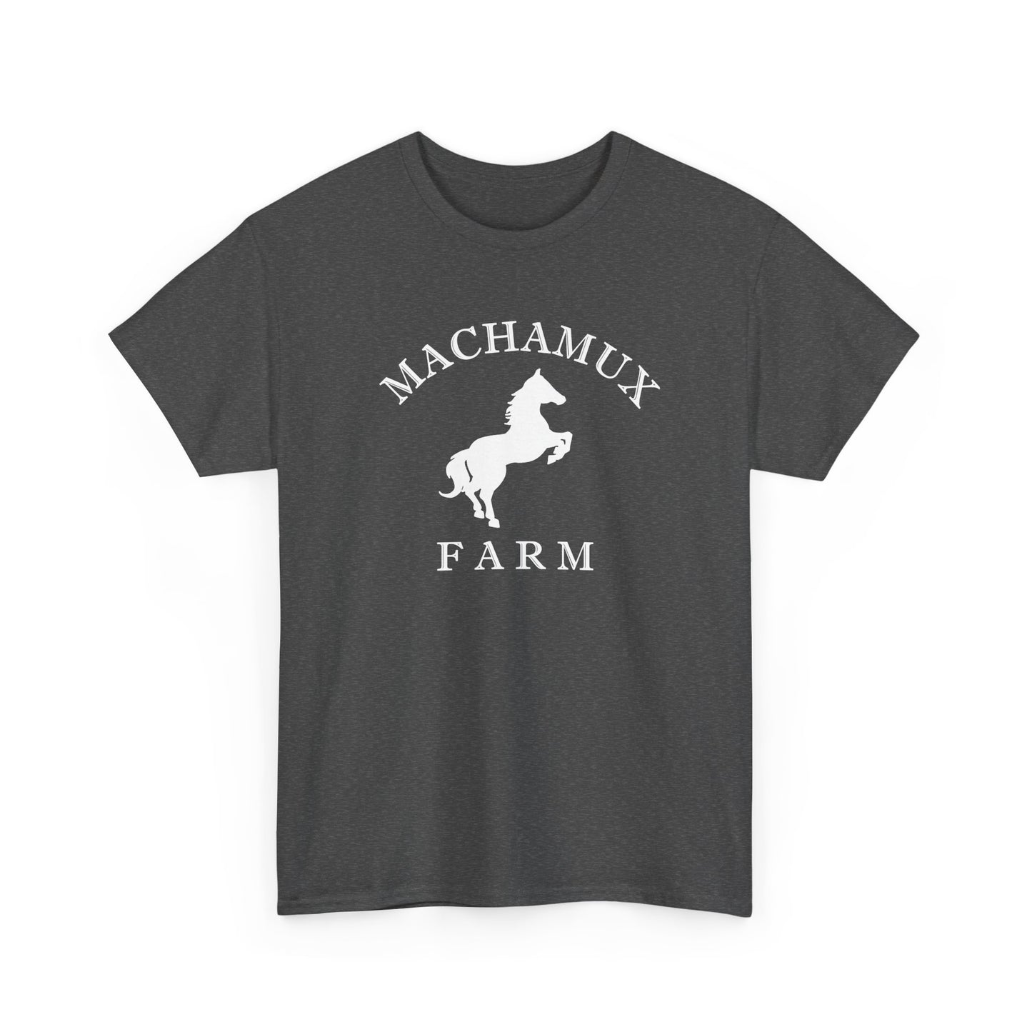 Machamux Farm Vintage Retro Unisex Heavy Cotton Tee - White Logo