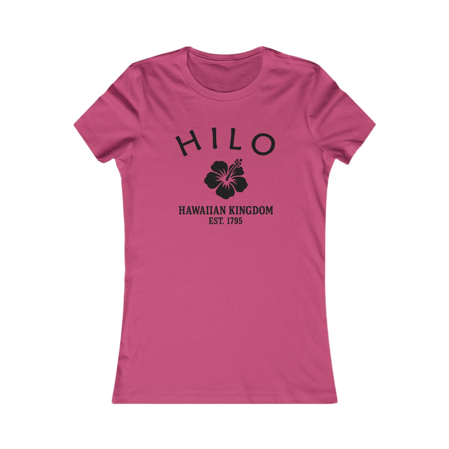 Hilo Hawaii Vintage Retro Womens Fitted Ringspun Cotton Tee - Black Logo