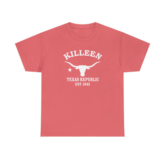 Killeen Texas Vintage Retro Unisex Heavy Cotton Tee - White Logo