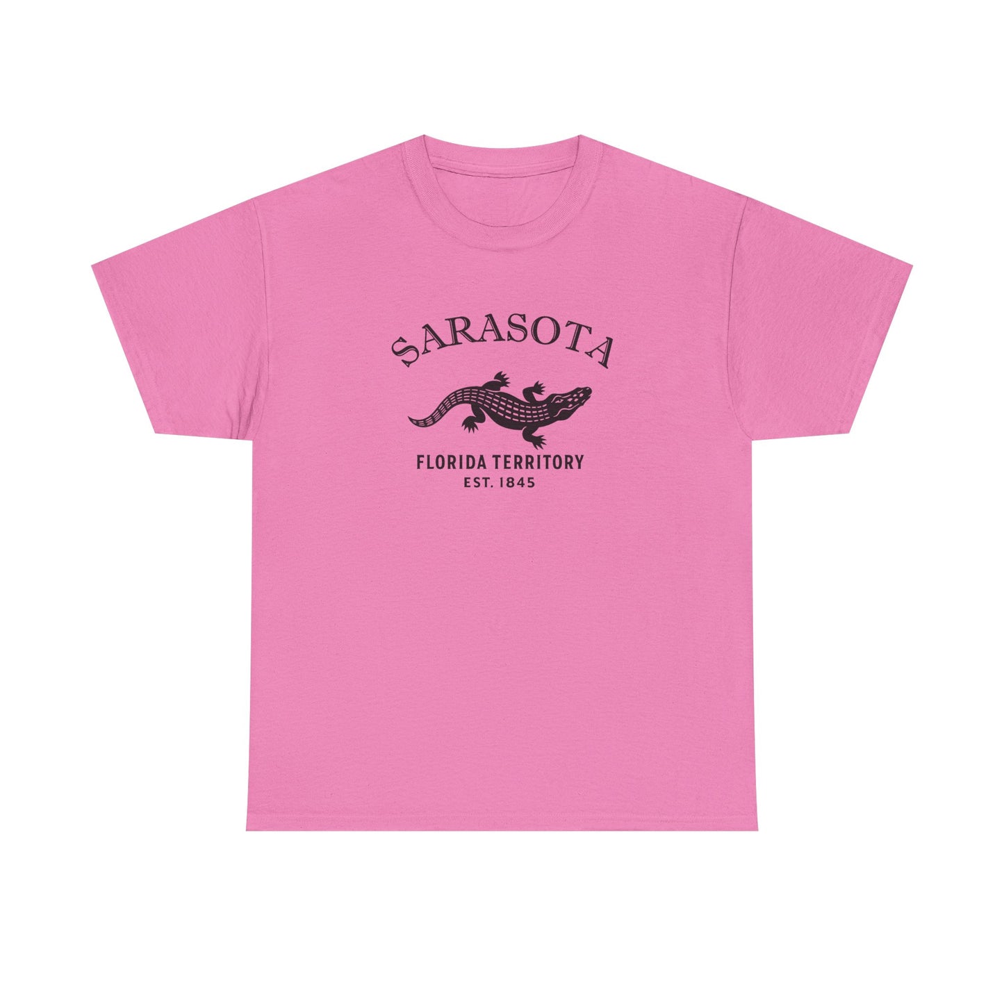 Sarasota Florida Vintage Retro Unisex Heavy Cotton Tee - Black Logo