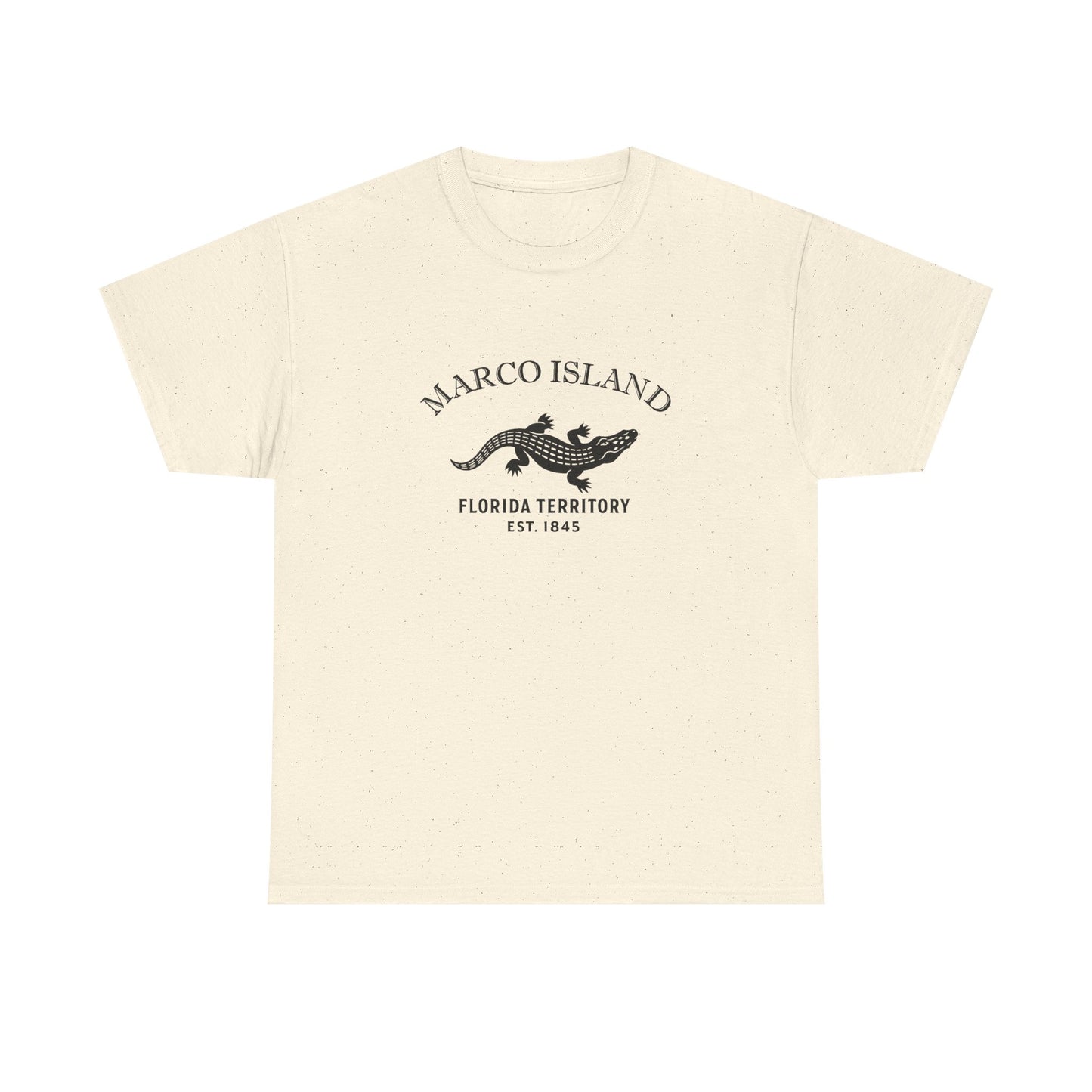 Marco Island Florida Vintage Retro Unisex Heavy Cotton Tee - Black Logo