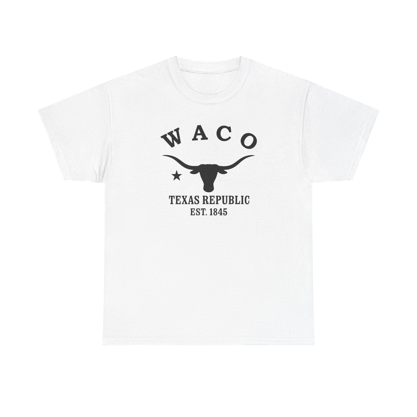 Waco Texas Vintage Retro Unisex Heavy Cotton Tee - Black Logo