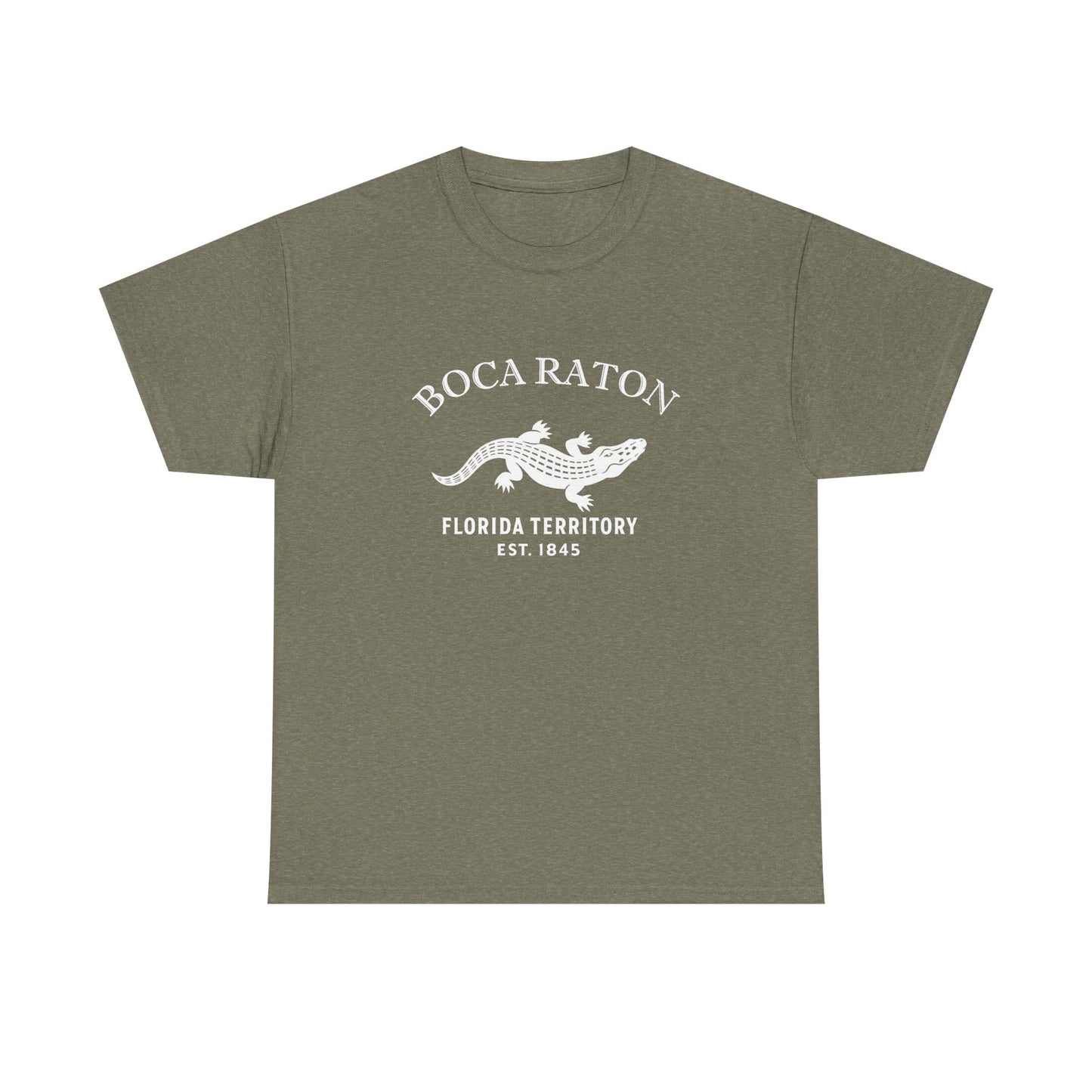 Boca Raton Florida Vintage Retro Unisex Heavy Cotton Tee - White Logo