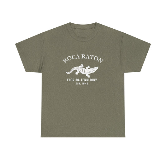 Boca Raton Florida Vintage Retro Unisex Heavy Cotton Tee - White Logo