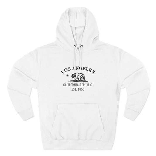 Los Angeles California Vintage Retro Unisex Heavy Cotton Hoodie - Black Logo