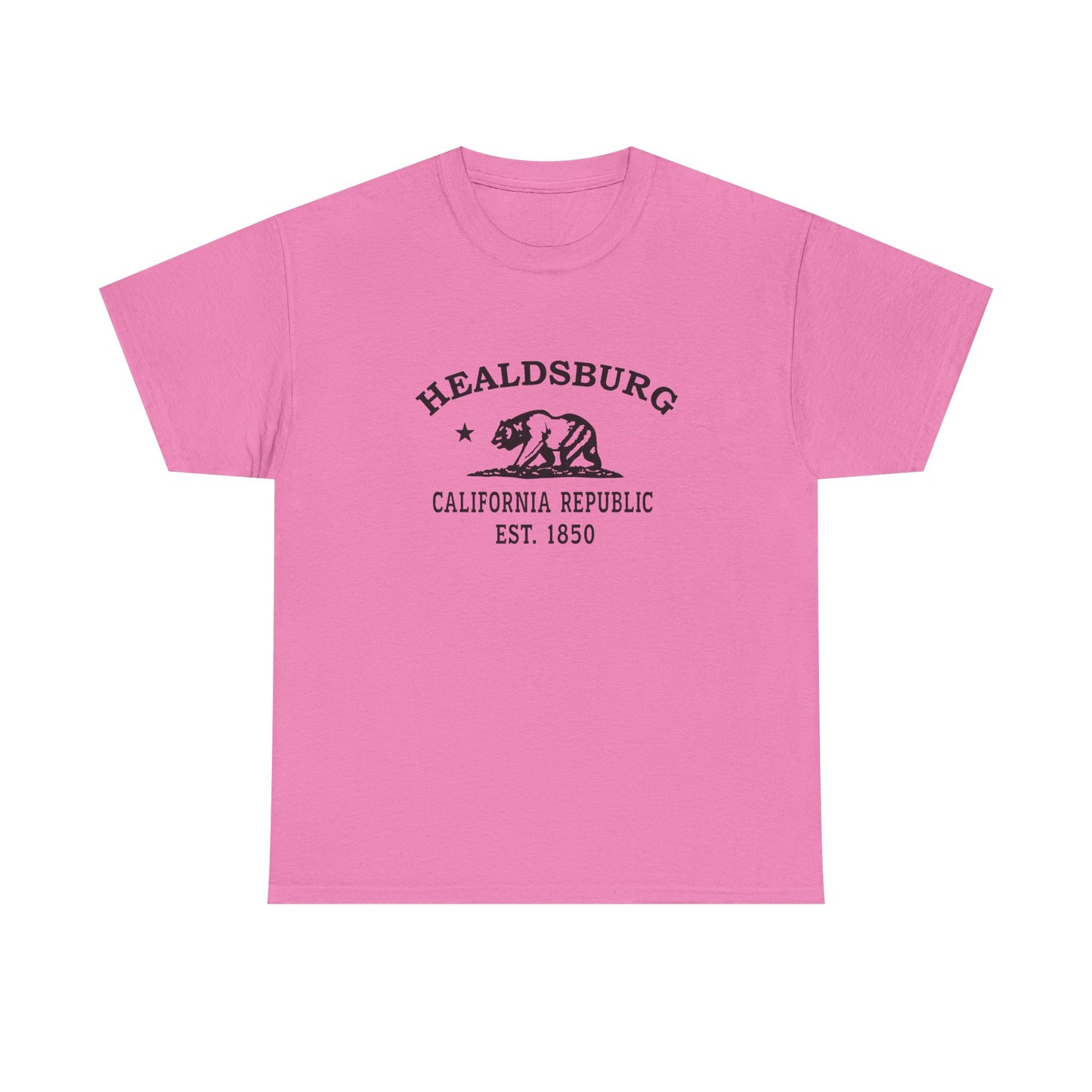 Healdsburg California Vintage Retro Unisex Heavy Cotton Tee - Black Logo