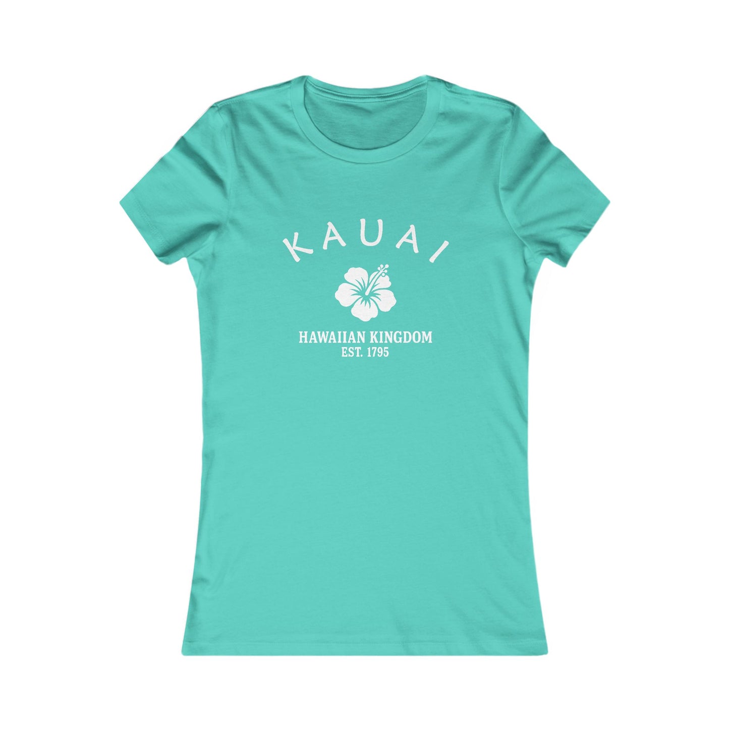 Kauai Hawaii Vintage Retro Womens Fitted Ringspun Cotton Tee - White Logo