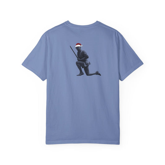 Any Town Rear + Front Logo Vintage Retro Minuteman Holiday Cotton Tee - No Text - White