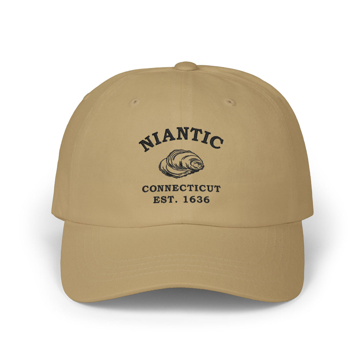 Niantic Connecticut Vintage Retro Embroidered Cotton Cap, Pink, Black Logo, Merlin Classics