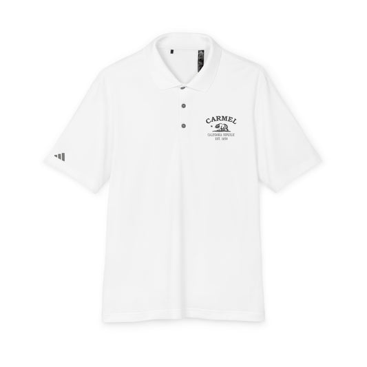 Carmel California Vintage Retro Embroidered Performance Polo Shirt - Black Logo
