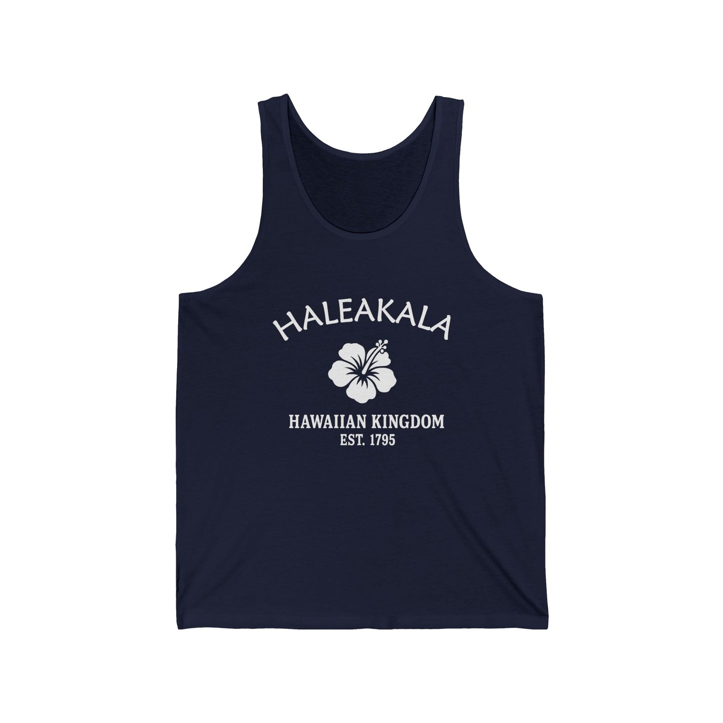 Haleakala Hawaii Unisex Cotton Jersey Tank Top - White Logo