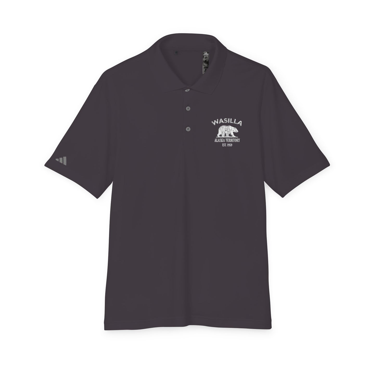 Wasilla Alaska Embroidered Vintage Retro Performance Polo Shirt - White Logo