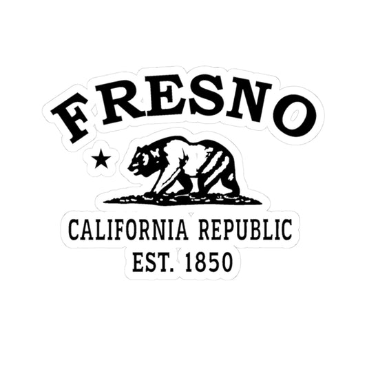 Fresno California Vintage Retro Vinyl Sticker - Black Logo
