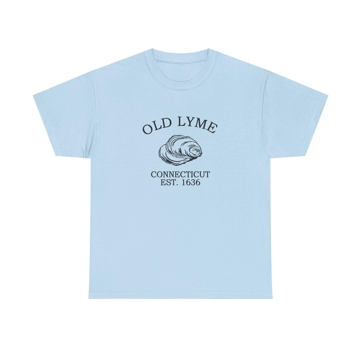 Old Lyme Connecticut Vintage Retro Unisex Heavy Cotton Tee - Black Logo
