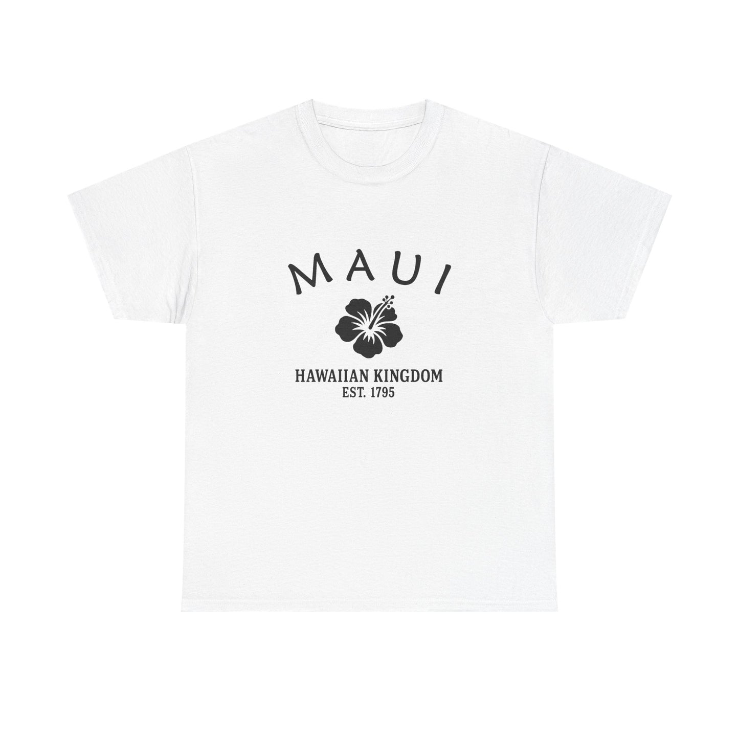 Maui Hawaii Vintage Retro Unisex Heavy Cotton Tee - Black Logo