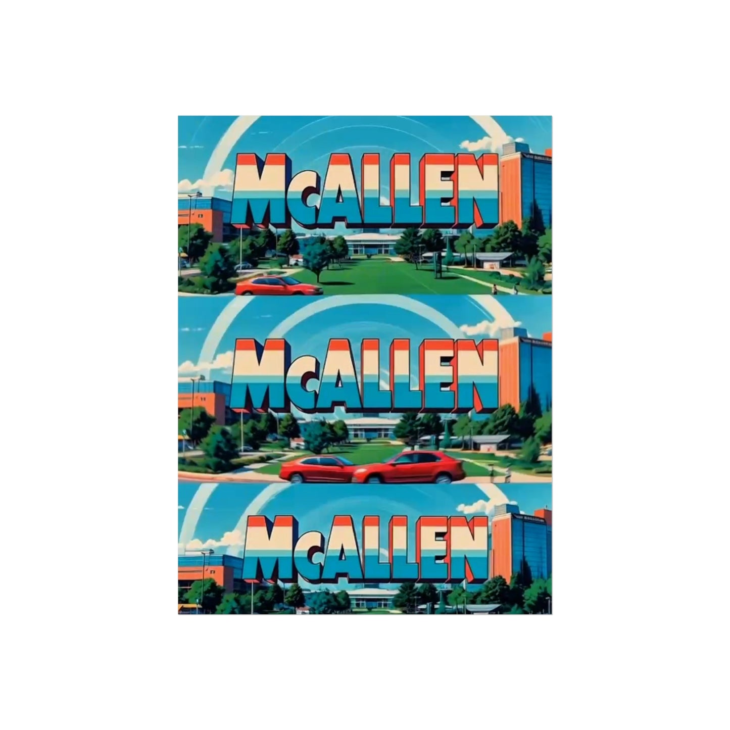 McAllen Texas Vintage Retro Giclée Print Art Series Poster