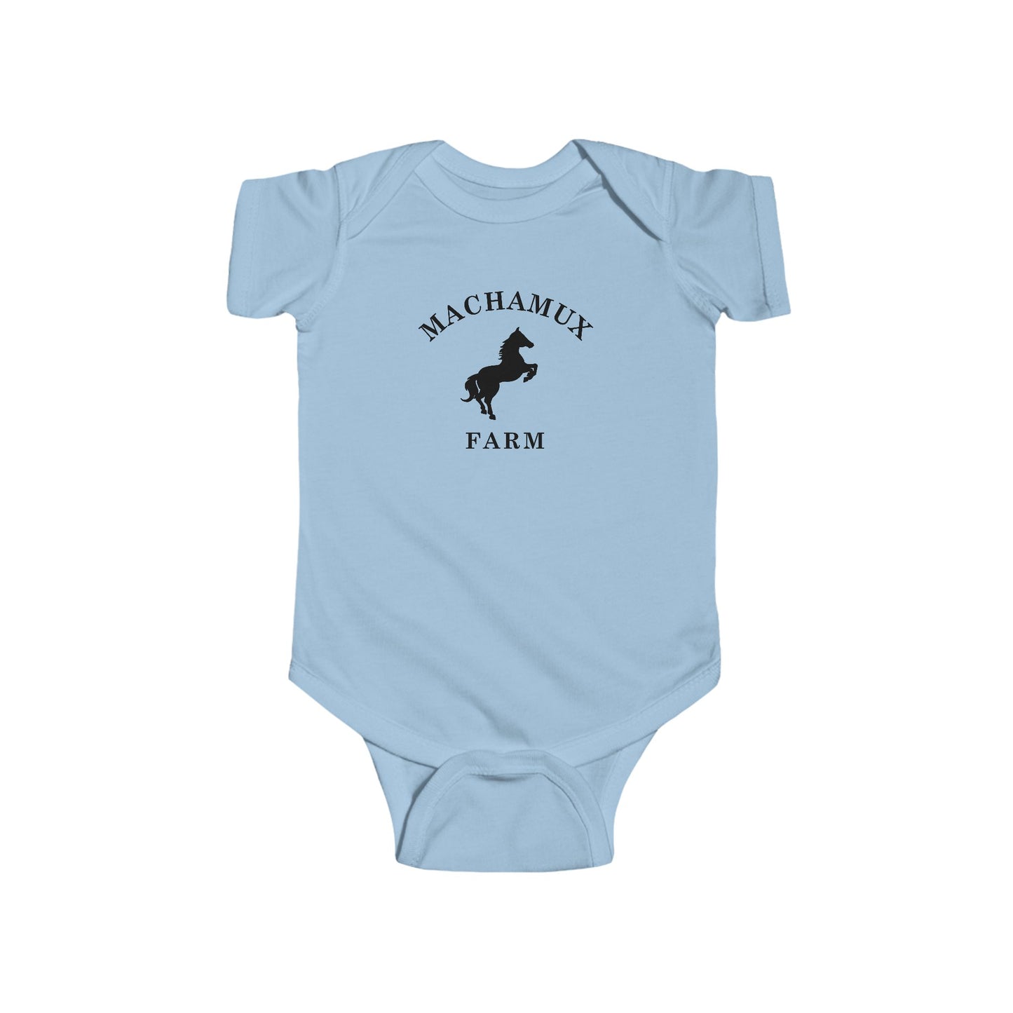 Machamux Farm Vintage Retro Cotton Jersey Baby Bodysuit - Black Logo