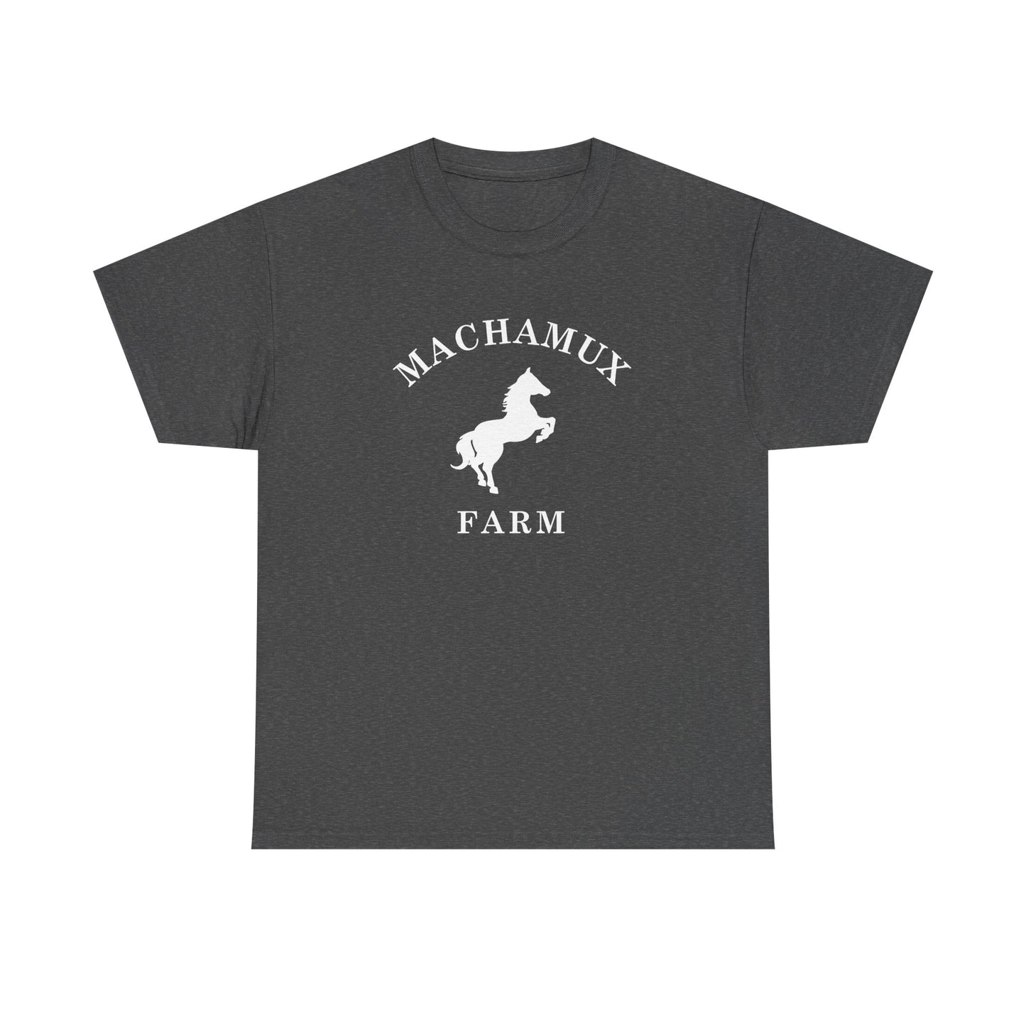 Machamux Farm Vintage Retro Unisex Heavy Cotton Tee - White Logo
