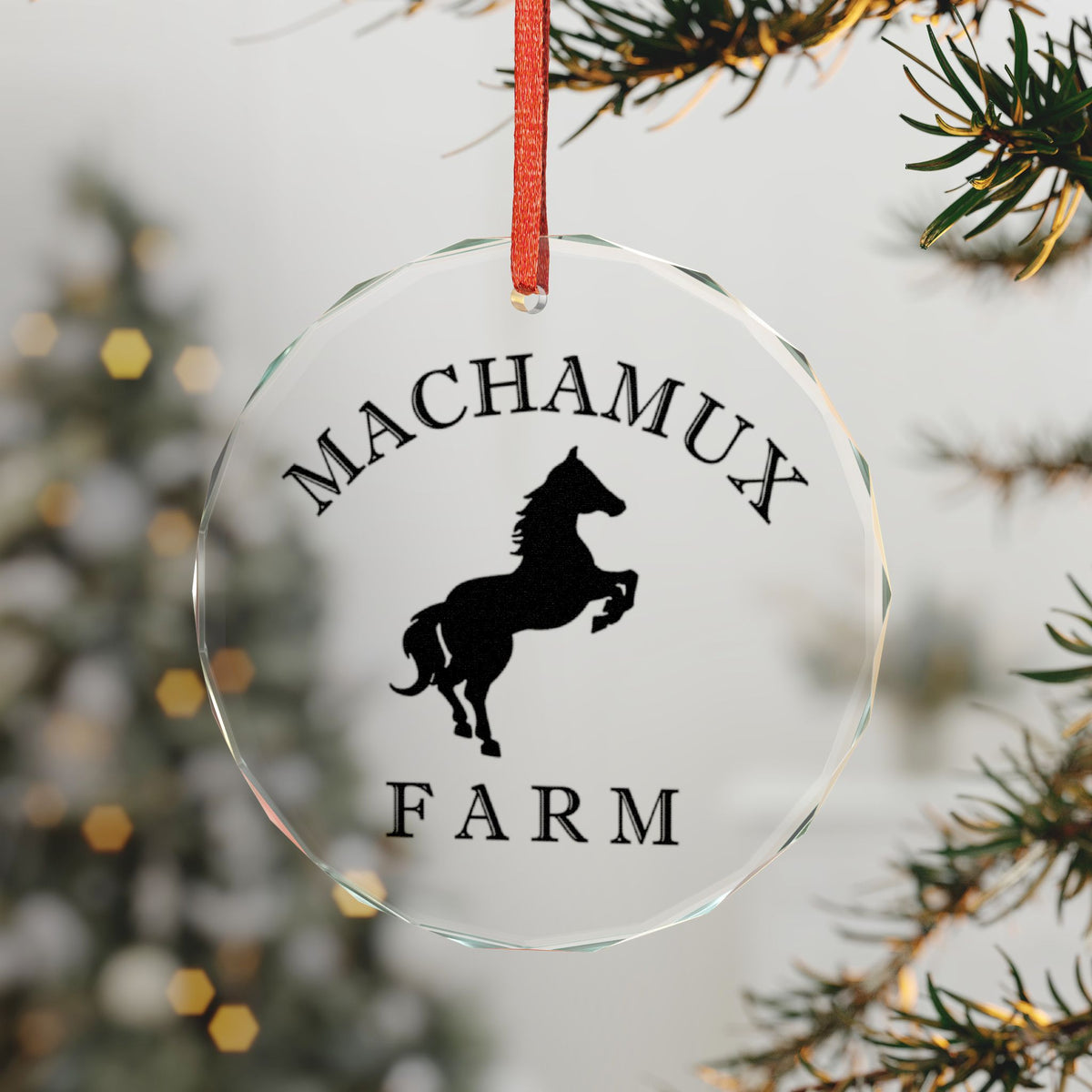 Machamux Farm Crystal Glass Holiday Ornament