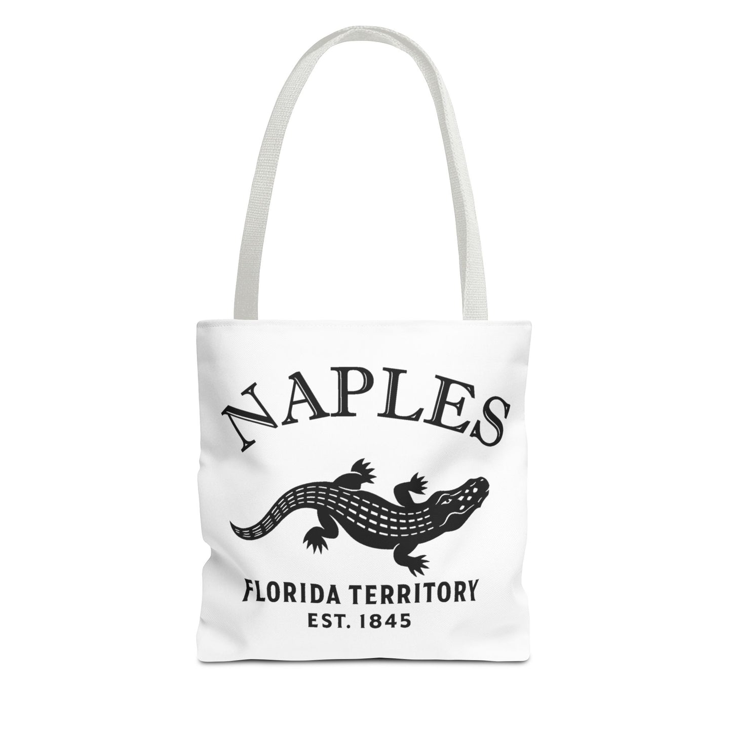 Naples Florida Vintage Retro Light Canvas Tote - Black Logo