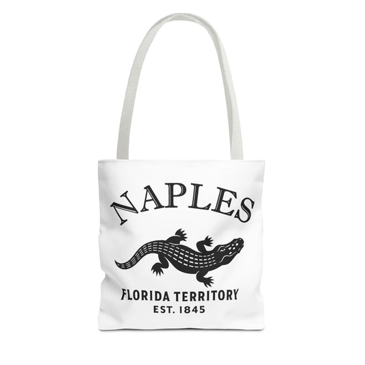 Naples Florida Vintage Retro Light Canvas Tote - Black Logo