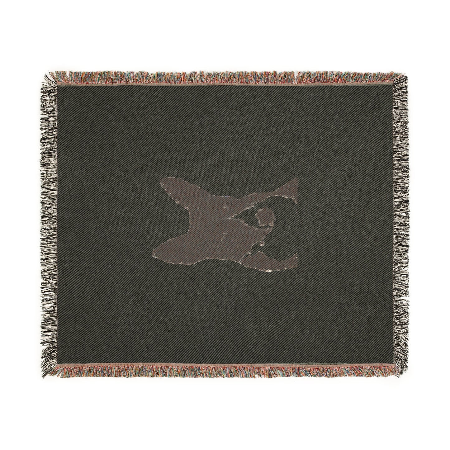 A Life Well Lived Basenji Retro Cotton Woven Blanket - Black Logo