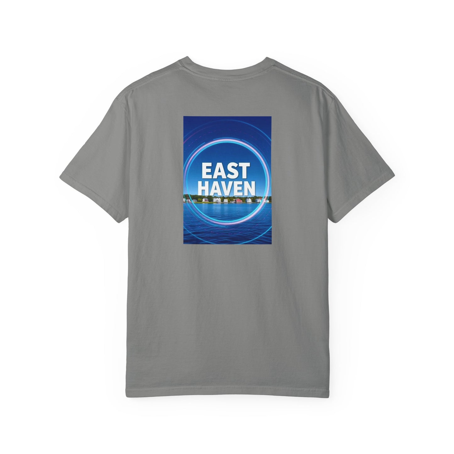 East Haven Connecticut Vintage Retro Back Printed Art Series Cotton Tee - Black Logo