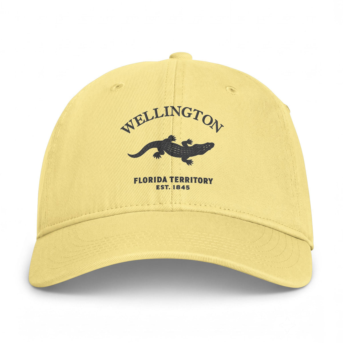 Wellington Florida Distressed Cotton Cap - Charcoal Print Logo