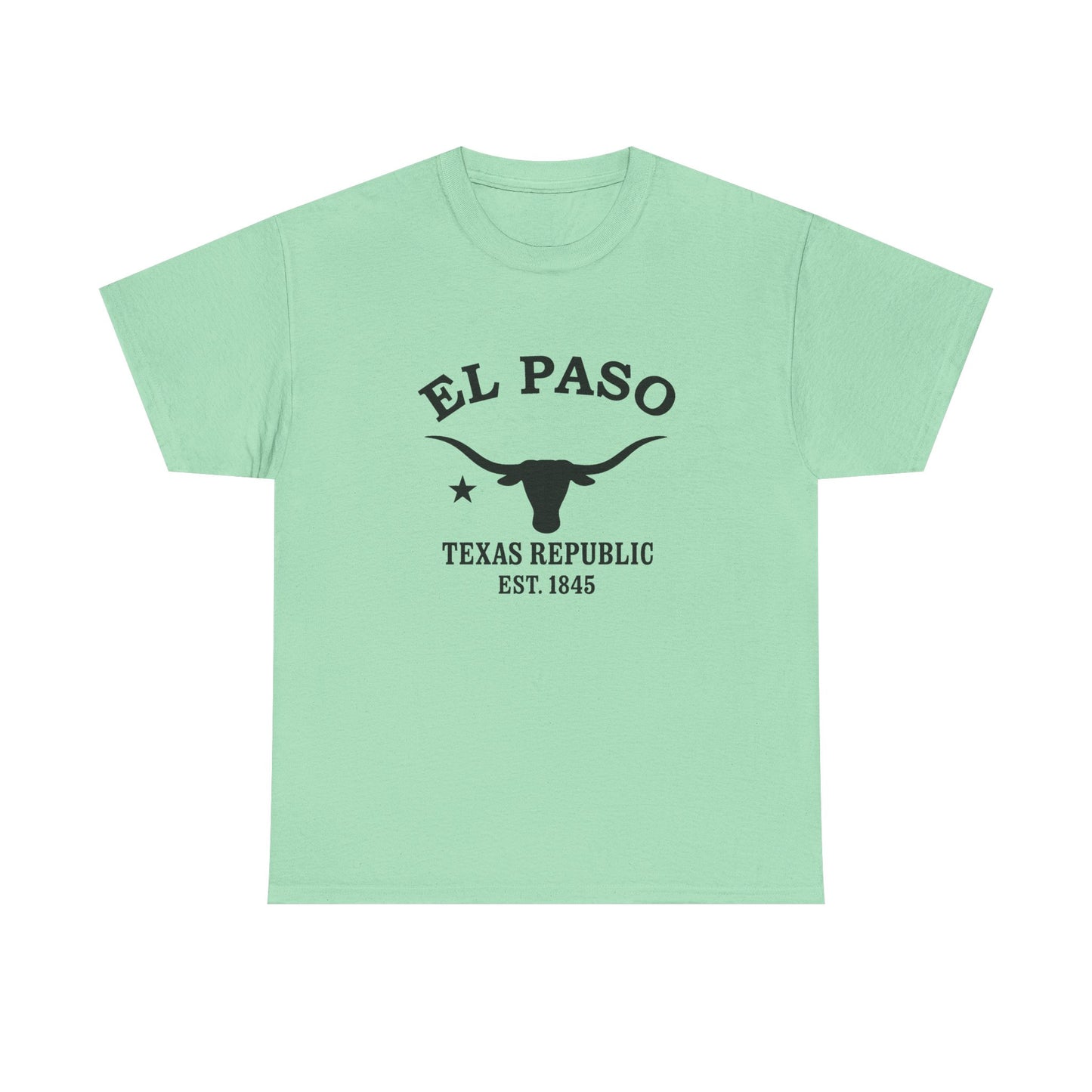 El Paso Texas Vintage Retro Unisex Heavy Cotton Tee - Black Logo