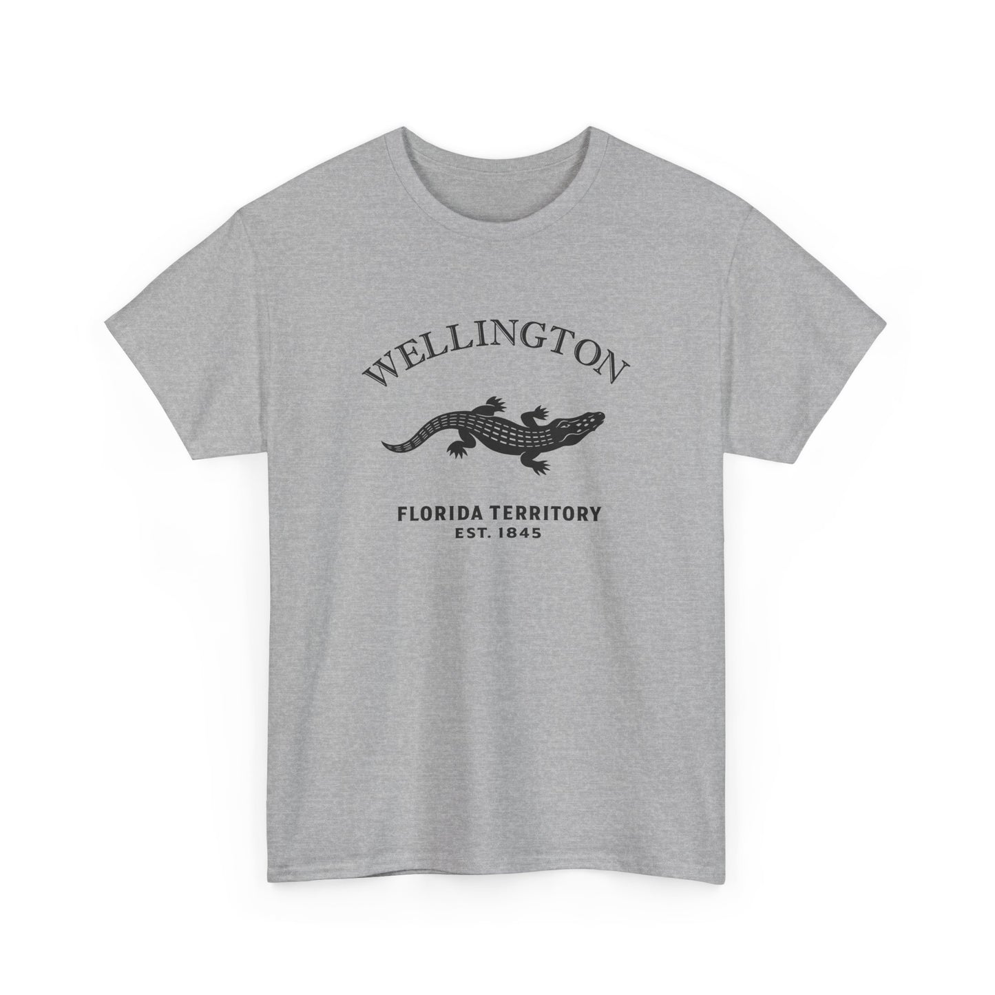 Wellington Florida Vintage Retro Unisex Heavy Cotton Tee - Black Logo