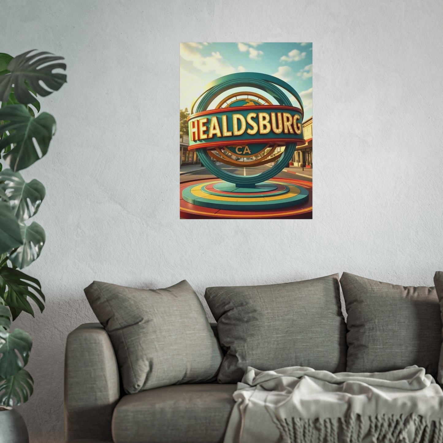 Healdsburg California Vintage Retro Giclée Print Art Series Poster