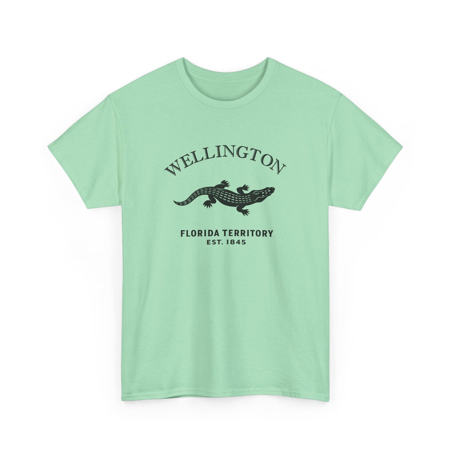 Wellington Florida Vintage Retro Unisex Heavy Cotton Tee - Black Logo