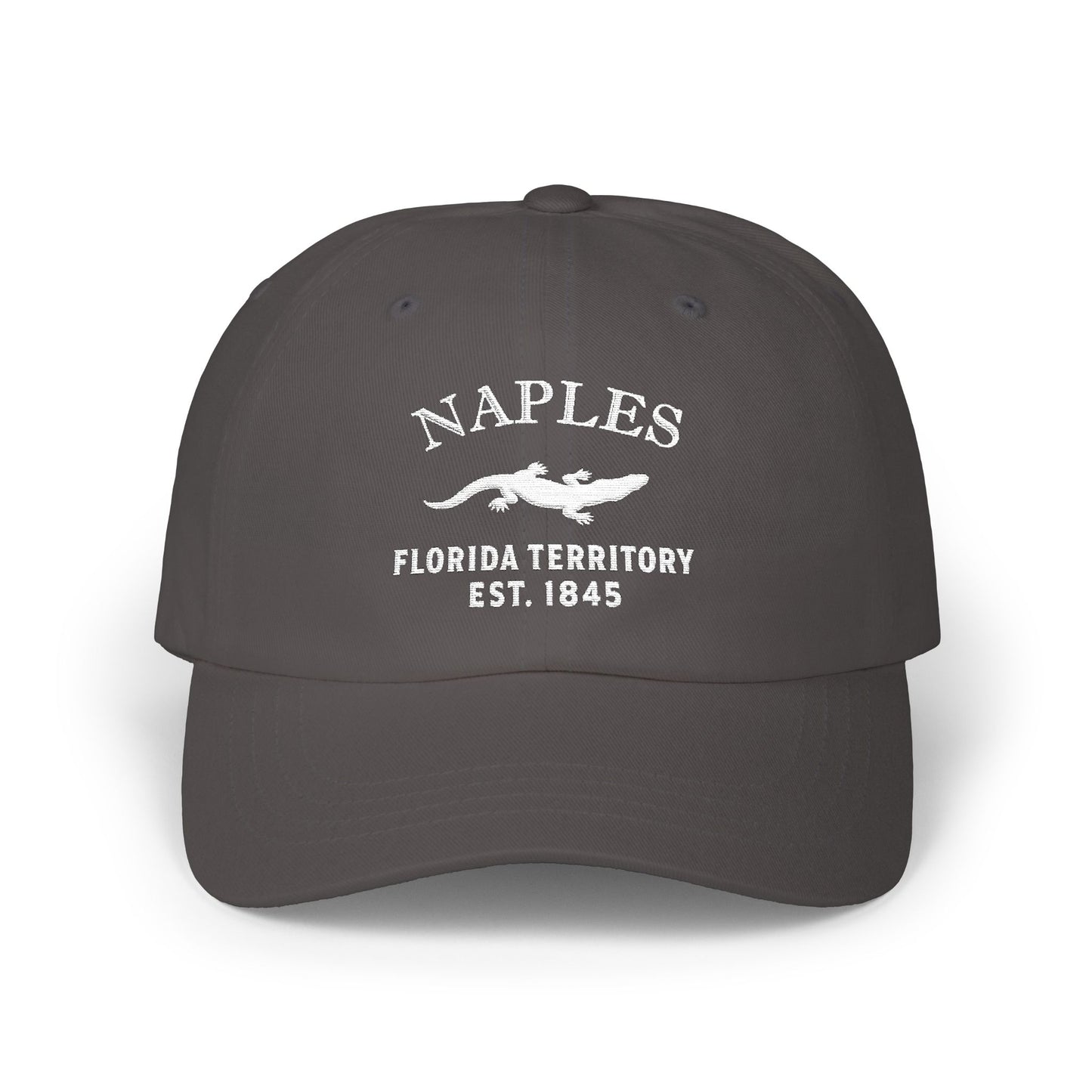 Naples Florida Classic Embroidered Vintage Retro Cotton Cap - White Logo