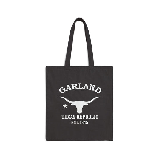 Garland Texas Vintage Retro Cotton Canvas Tote Bag - White Logo