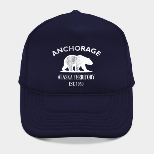 Anchorage Alaska Vintage Retro Hat - White Logo - Various Colors