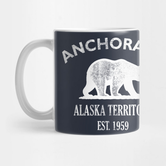 Anchorage Alaska Vintage Retro Mug - White Logo