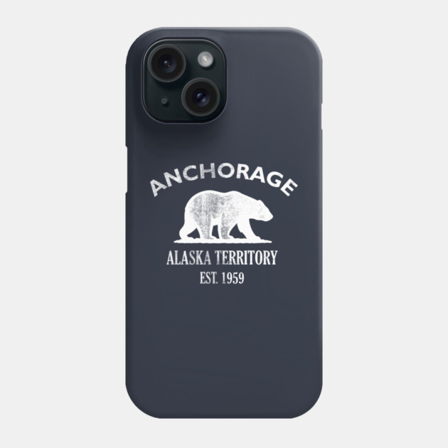 Anchorage Alaska Vintage Retro Phone Case - White Logo