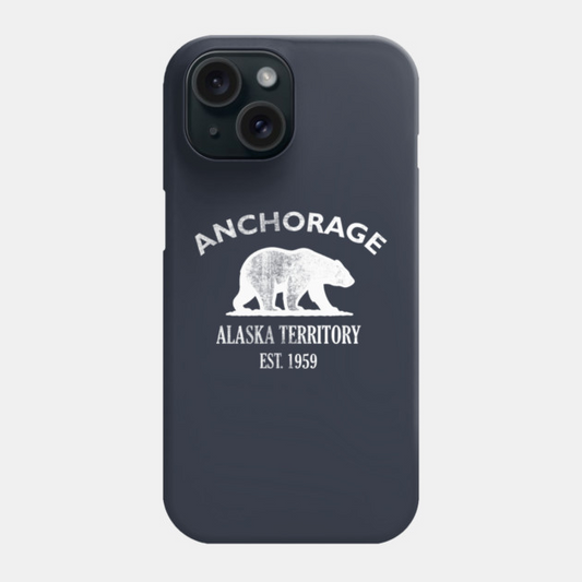 Anchorage Alaska Vintage Retro Phone Case - White Logo