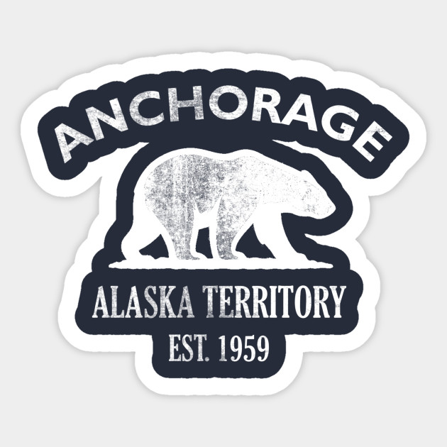 Anchorage Alaska Vintage Retro Sticker - White Logo