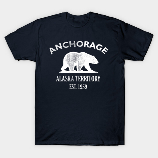 Anchorage Alaska Vintage Retro Women's T-Shirt - White Logo - Various Colors