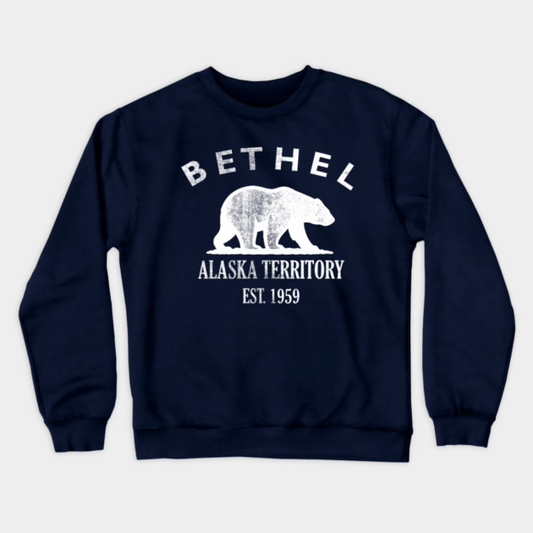 Bethel Alaska Vintage Retro Crewneck Sweatshirt - White Logo - Various Colors
