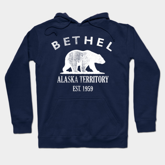 Bethel Alaska Vintage Retro Hoodie - White Logo - Various Colors