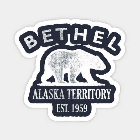 Bethel Alaska Vintage Retro Magnet - White Logo