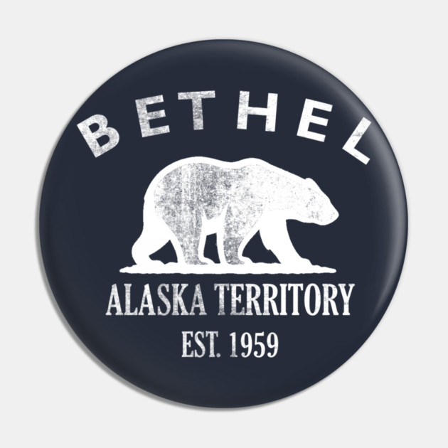 Bethel Alaska Vintage Retro Pin - White Logo