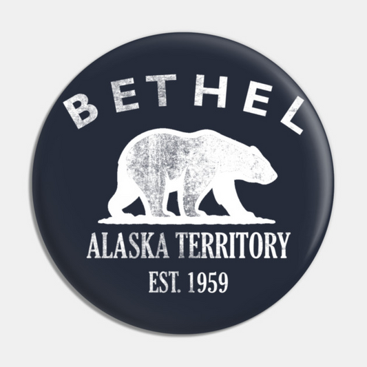 Bethel Alaska Vintage Retro Pin - White Logo