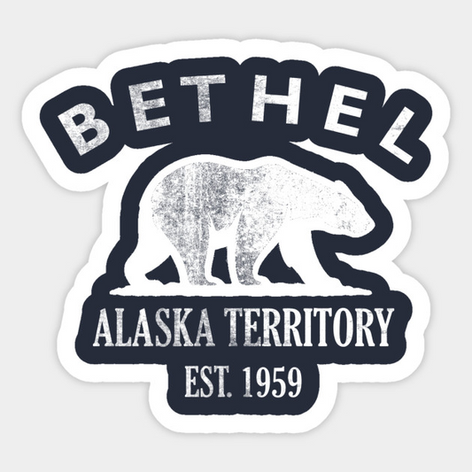 Bethel Alaska Vintage Retro Sticker - White Logo