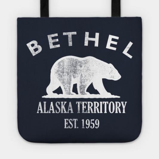 Bethel Alaska Vintage Retro Tote - White Logo
